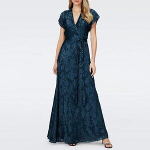 DVF Roselin Faux Wrap Dress in Mystic Shadow Floral